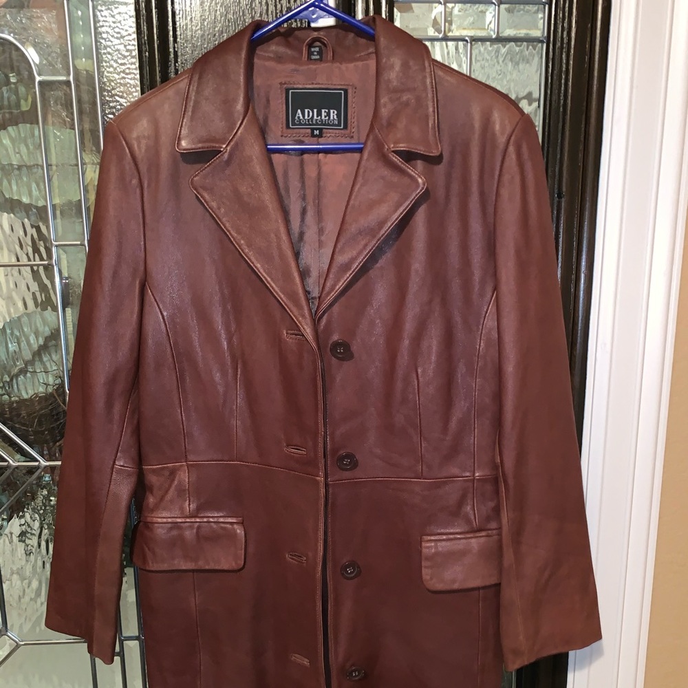 Adler leather trench coat